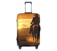 Longzehao Travel Elastic Luggage Cover,West Desert Cactus with Cowboys Riding Horses2 Print Suitcase protection cover Case Cover with zipper., White, X-Large