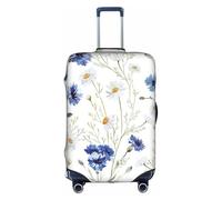 Longzehao Travel Elastic Luggage Cover,Wild Flowers and Cornflowers Daisies Print Suitcase protection cover Case Cover with zipper., White, S