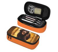 Longzehao Trotting Flat Coated Retrievers Paw Print Big Capacity Pencil Case Storage Organizer Makeup Bag Office Stationery Pouch