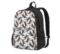 Longzehao Trotting Flat Coated Retrievers Paw Print Casual Backpack for Men and Women,Large Capacity Travel Work Computer Backpacks
