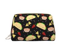 Longzehao Tuesday Party Print Leather zipper makeup bag Cosmetic Pouch Travel Organizer Toiletry Clutch, White, One Size, White, One Size