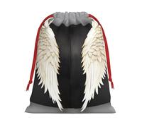 Longzehao Ultra soft velvet fabric angel feathers Print Christmas drawstring present Bag,Multipurpose gifts bags