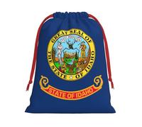 Longzehao Ultra Soft Velvet Fabric Cord Idaho State Flag Print Christmas Gift Bag, Multifunctional Gift Bags.