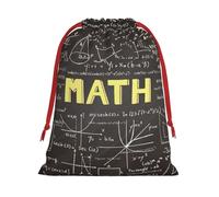 Longzehao Ultra Soft Velvet Fabric Drawstring School Math Print Christmas Gift Bag, Versatile Gift Bags.