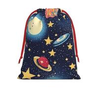 Longzehao Ultra Soft Velvet Fabric Drawstring Starry Sky Universe Cosmos Print Christmas Gift Bag, Multifunctional Gift Bags.