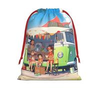 Longzehao Ultra Soft Velvet Fabric Drawstring You Make Me Happy Camper Trailer1 Print Christmas Present Bag, Multifunctional Gift Bags.