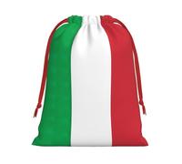 Longzehao Ultra soft velvet fabric italy flag Print Christmas drawstring present Bag,Multipurpose gifts bags