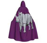 Longzehao Unisex animal rhino Print Adult Hooded Cloak,Decoration Cloak,Cosplay Costumes,Halloween Hoodie Robe.