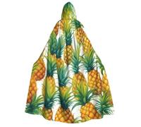 Longzehao Unisex Exotic Tropical Pineapples Print Adult Hooded Cloak,Decoration Cloak,Cosplay Costumes,Halloween Hoodie Robe.