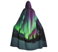 Longzehao Unisex Northern Lights Painting Print Adult Hooded Cloak,Decoration Cloak,Cosplay Costumes,Halloween Hoodie Robe.
