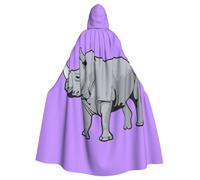 Longzehao Unisex robes capes Adult animal rhino Print Hooded Cloak for Cosplay Halloween Carnival Costumes