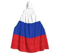 Longzehao Unisex robes capes Adult Russian Flag Print Hooded Cloak for Cosplay Halloween Carnival Costumes