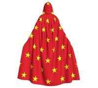 Longzehao Unisex robes capes Adult Vietnamese flag Print Hooded Cloak for Cosplay Halloween Carnival Costumes