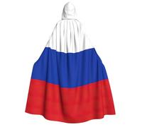 Longzehao Unisex Russian Flag Print Adult Hooded Cloak,Decoration Cloak,Cosplay Costumes,Halloween Hoodie Robe.
