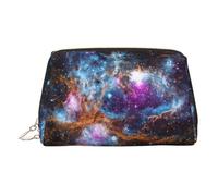Longzehao Universe Galaxy Space Print Leather portable zipper makeup bag Cosmetic Pouch Toiletry Clutch Travel Organizer