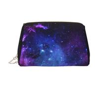 Longzehao Universe Galaxy Star Space Print Leather portable zipper makeup bag Cosmetic Pouch Toiletry Clutch Travel Organizer