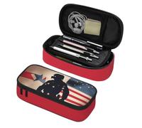 Longzehao US Military Soldiers Patriotic Memorial Day Print Big Capacity Pencil Case Storage Organizer Makeup Bag Office Stationery Pouch