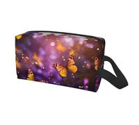 Longzehao Violet-Gold Butterflies3 Print Travel Storage Bag for men women,Portable Toiletry Bag Large Capacity Organizer