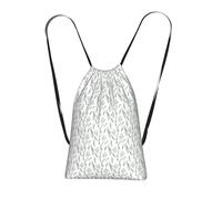Longzehao White Natural Greenery Twig Print Drawstring Backpack,String Backpack Storage bag for Gym Traveling Sport Beach Swim