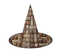 Longzehao Wine cork Print Halloween Costume Witch Hat Adults Cosplay carnival party Costume Accessories