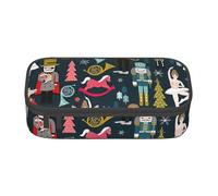 Longzehao Women_s Nutcracker Ballet Xmas Dance Print Pencil Case Large Capacity Storage Pouch Holder Office Organizer box Makeup Bag