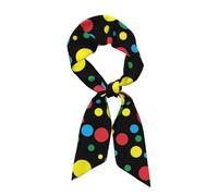 Longzehao Women's Hair Scarf,Fashions Satin Twister Polka Dots Print Silk Scarf for Costume Accessory(3.1 x 46.9 in), Black, One Size, Black, One Size