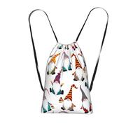 Longzehao Xmas Funny Gnomes Print Drawstring Backpack,String Backpack Storage bag for Gym Traveling Sport Beach Swim