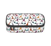 Longzehao Xmas Funny Gnomes Print Pencil Case Large Capacity Storage Pouch Holder Office Organizer box Makeup Bag