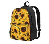 Longzehao Yellow Sunflowers Print Casual Backpack for Men and Women,Large Capacity Travel Work Computer Backpacks