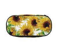 LONGZEHAO Yellow Sunflowers Print Simple rectangle Pen bag Storage case for Office supplies,cosmetics,toiletries
