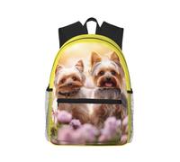 Longzehao Yorkie Floral3 Print Casual Fashions Backpack,Lightweight Sports Bookbag Travel Multip Rucksack.