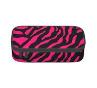 Longzehao Zebra Tiger Leopard pink Print Pencil Case Large Capacity Storage Pouch Holder Office Organizer box Makeup Bag