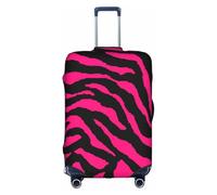 Longzehao Zebra Tiger Leopard pink Print Travel Luggage Cover,Elastic Suitcase Cover Protector Fit 18-32 Inch Luggage, White, S