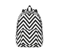 Longzehao ZigZag Stripe Print Canvas Fashions Backpacks,Casual Lightweight Sports Rucksack Travel Multipurpose Bag, Black, M, Maya Bay Short Sleeve Classic Fit Shirt
