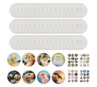 Longzhuo Badge Maker Machine 55mm | DIY Button Press Kit with Circle Cutter, 48pcs Plastic Button Parts & Stickers | Pin Badge Making Set for Party, Events, Gifts (48pcs Badge+Stickers)