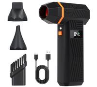 Longzhuo Compressed Air Duster Cleaner for PC, 200,000RPM Cordless Rechargeable Reusable Air Blower with LED Light, 4-Gear Adjustable Electric Air Duster for Keyboard, Car & Home Cleaning