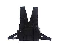 Longzhuo Tactical Chest Rig Vest Bag - Men/Women Shoulder Bags Hip Hop Streetwear Functional Waist Pack with Adjustable Pockets for Cycling, Hiking & Workouts