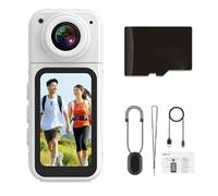 Longzhuo Thumb Action Camera, Waterproof Mini Body Camera Magnetic Thumb Camera HD Display, Hands-Free POV Helmet Cam for Cycling Motorcycle Vlogging, Sports & Adventure Recording (White)