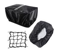 LongZYU Waterproof Basket Cover with Cargo Net Bike Oxford Cloth Rainproof Bicycle Reflective Strip Dustproof Rain Elastic Band for Front Rear ( 43x33x25CM), Black