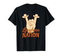 Lonhorn Nation with Cowboy Hats and Hook'em Sign T-Shirt
