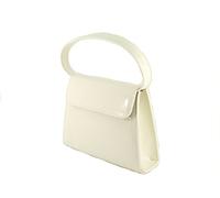 LONI Clutch Handbag for Women | Shoulder & Top-Handle Grab Handbag | Ivory Cream Patent leather Bag for Wedding & Prom