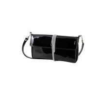 LONI Womens Clutch Shoulder Bag Patent, Black, M
