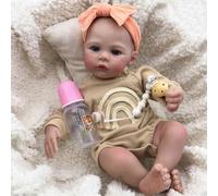 Lonian 18 Inch 45cm Reborn Baby Doll with Cuddly Body Realistic Doll (brown)