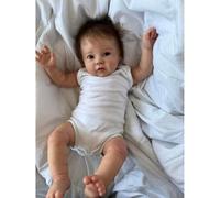 Lonian 18 inch 45cm Reborn Toddler Doll Baby Soft Vinyl Silicone Real Life Like Looking Newborn Dolls Magnetic Pacifier Birthday Gifts Toys