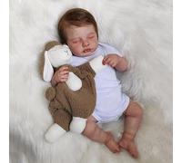 Lonian 19inch Realistic Reborn Doll Soft Body Boy Lifelike Reborn Baby Doll Silicone Vinyl Weighted Body Look Real Sleeping Baby Doll (silicone body)