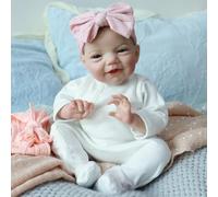 Lonian 20-Inch Lifelike Reborn Doll with Soft Body - Realistic Newborn Girl Silicone Doll with Clothes, Open Eyes, and Play Accessories - Gift for Girls Age 3+