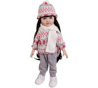 Lonian 45cm Full Vinly Silicone Reborn Girl Doll with Clothes Accessories for 3+ Year Old Kids (Black Hair)