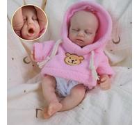 Lonian 8 Inch Mini Reborn Baby, Realistic Silicone Mini Doll, Stress Relief for Kids, ADHD, Autism, Elderly, Grieving Mothers (Girl)