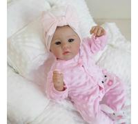 Lonian Reborn Babies Dolls 17 inch Realistic Newborn Girls Lifelike Real Baby Open Eye Softness Cloth Body that Look Cute Toddler Silicone Vinyl Limbs
