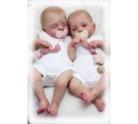 Lonian Reborn Dolls 18 inch Reborns Softness Cloth Body Real Life Babies (Twins)